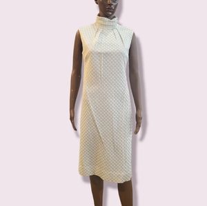 1960s Silver & White Cocktail Dress